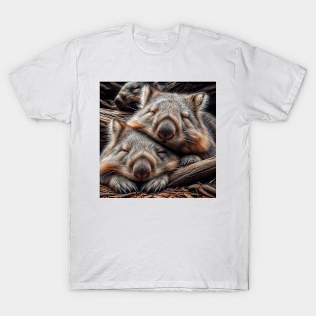 Sleeping Wombat friends T-Shirt by J7Simpson